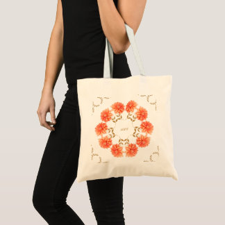 Peach Orange Dahlias Budget Tote Bag