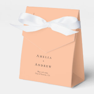 Peach Orange Fuzz Elegant Modern Wedding Favor Box