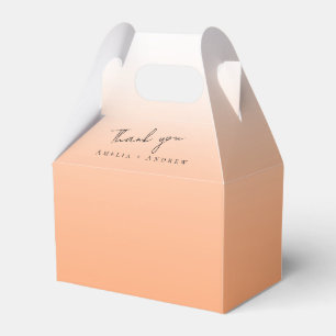 Peach Orange Fuzz Elegant Modern Wedding Favor Box