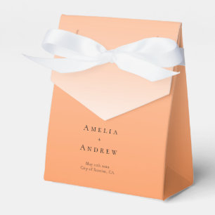 Peach Orange Fuzz Elegant Modern Wedding Favor Box