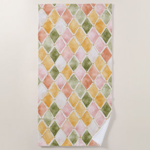 Peach Orange Green Yellow Blush   Beach Towel