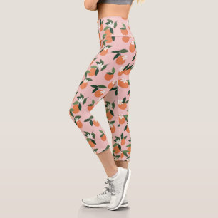 Peach Orange Juice Pattern Capri Leggings