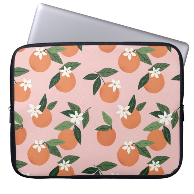 Peach Orange Juice Pattern Laptop Sleeve (Front)