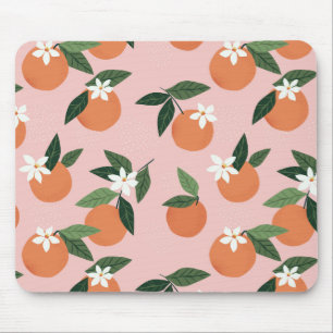 Peach Orange Juice Pattern Mouse Pad