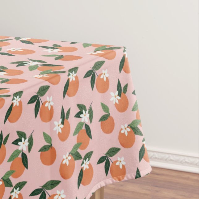 Peach Orange Juice Pattern Tablecloth (In Situ)
