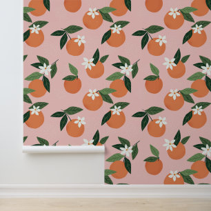 Peach Orange Juice Pattern Wallpaper
