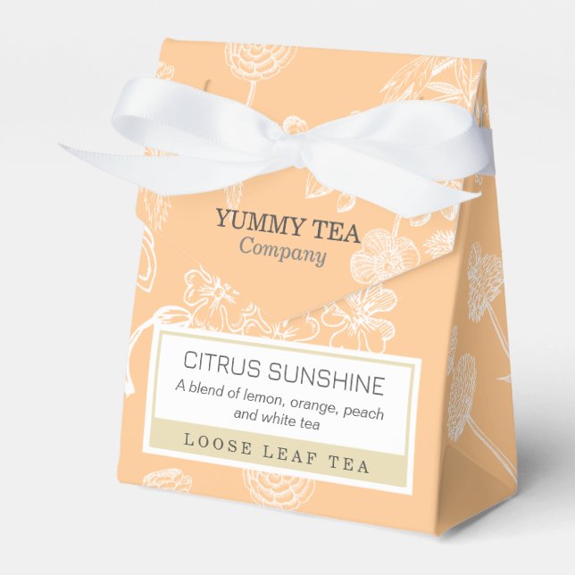 Peach Orange - Loose Leaf Tea Packaging Small Box (Front Side)