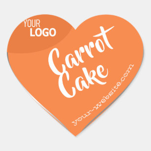 Peach Orange Silver Frame Logo Template Baking Heart Sticker