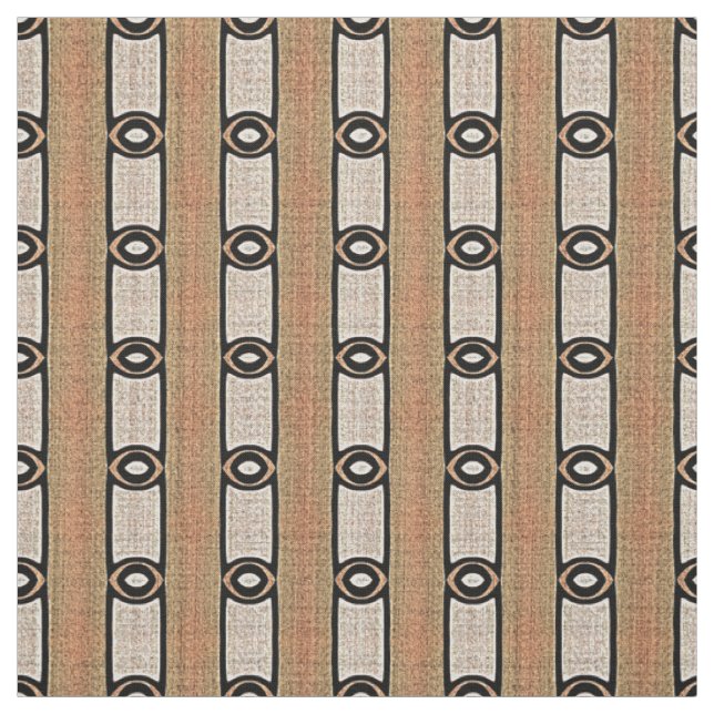 Peach Orange Taupe Beige Brown Bali Batik Pattern Fabric (Swatch)