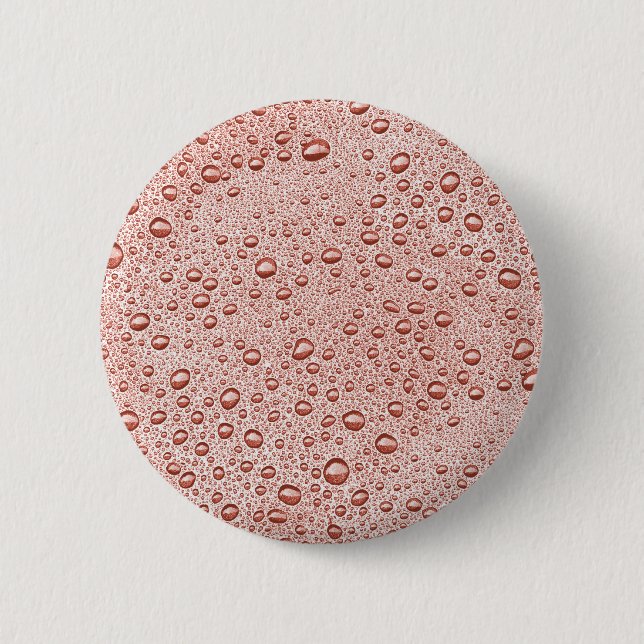 Peach orange water droplets 2 inch round button (Front)