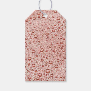 Peach orange water droplets gift tags