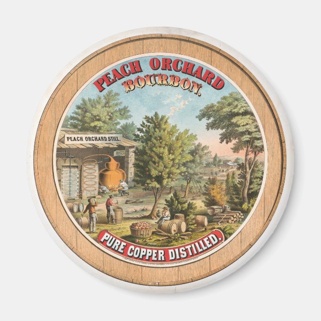Peach Orchard Bourbon Still Vintage Label Magnet (Front)