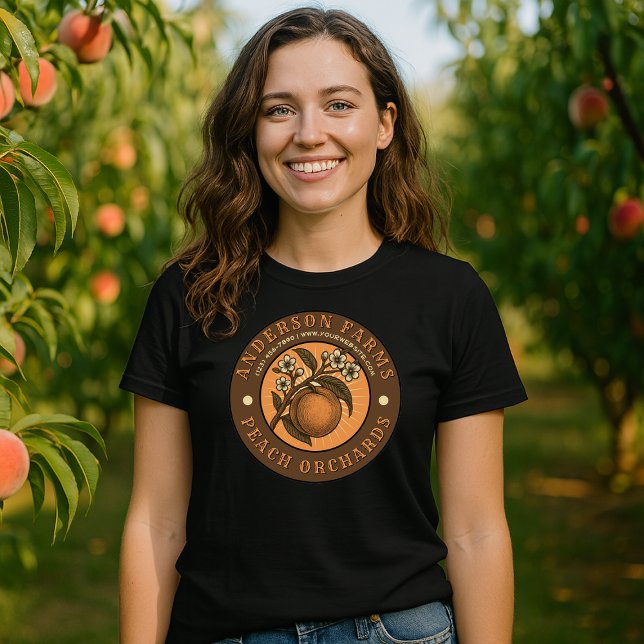 Peach Orchard Vintage Label Template T-Shirt (Creator Uploaded)