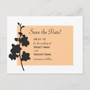 Peach Orchid Save the Date Announcement Postcard