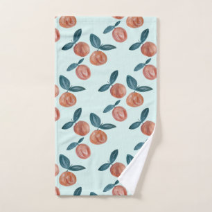 Peach Painting Fruit Mint Bath Towel Set