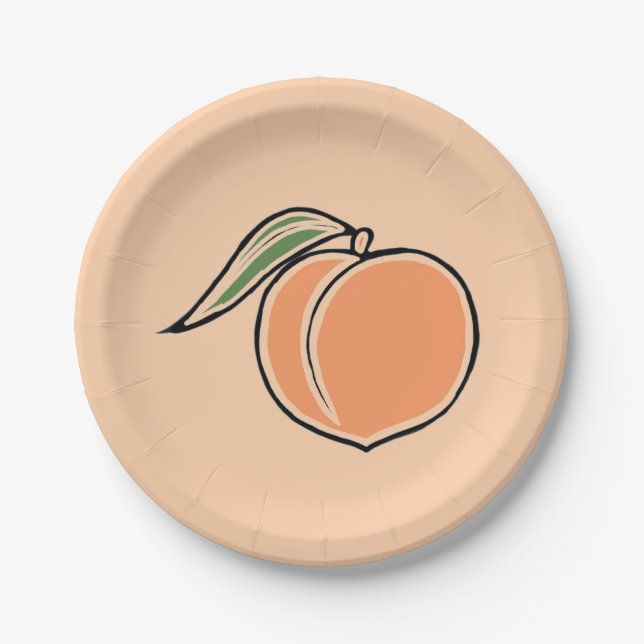 Peach Paper Plate (Front)
