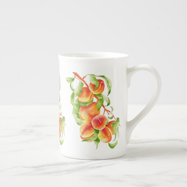 'Peach Paradise' on a Bone China Mug (Right)