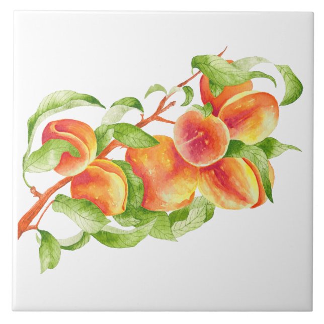 'Peach Paradise' on a Ceramic Tile (Front)