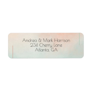 Peach Pastel Minimalist Romantic Return Address