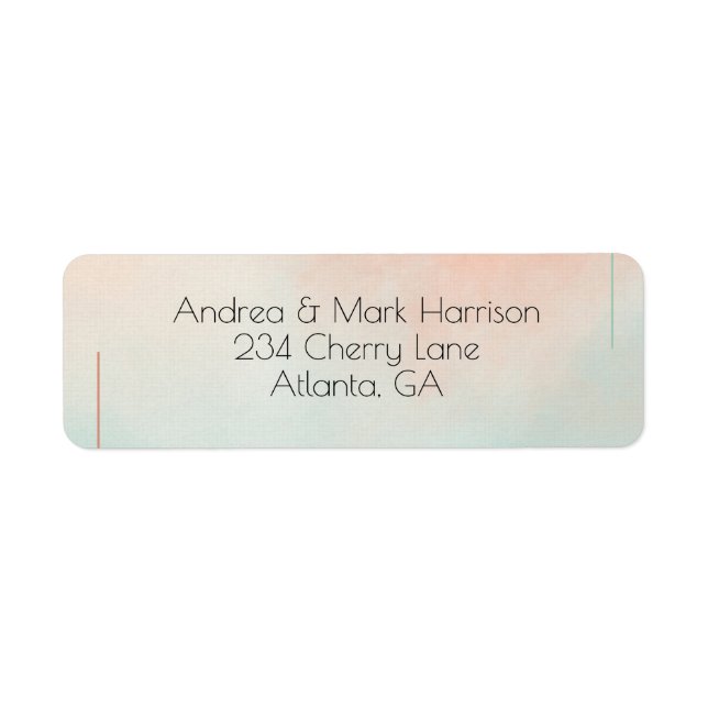 Peach Pastel Minimalist Romantic Return Address (Front)
