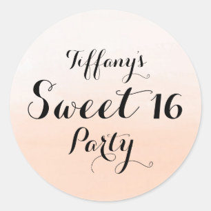 Peach Pastel Ombre Sweet 16 Sticker