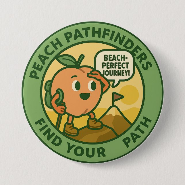 Peach Pathfinders Find Your Path 3 Inch Round Button (Front)
