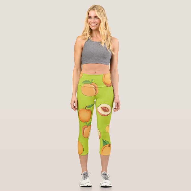 Peach Pattern 4 Capri Leggings (Front)