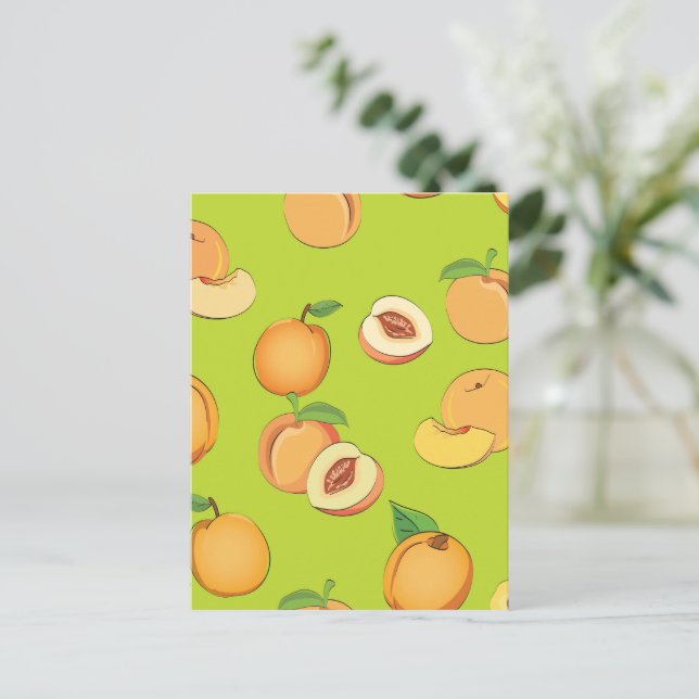 Peach Pattern 4 Holiday Postcard (Standing Front)