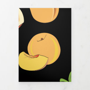 Peach Pattern 5 Tri-Fold Holiday Card