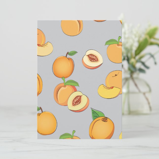 Peach Pattern 6 Thank You Card (Standing Front)