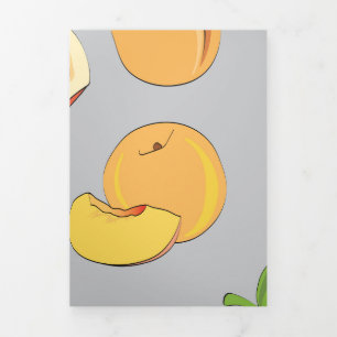 Peach Pattern 6 Tri-Fold Holiday Card