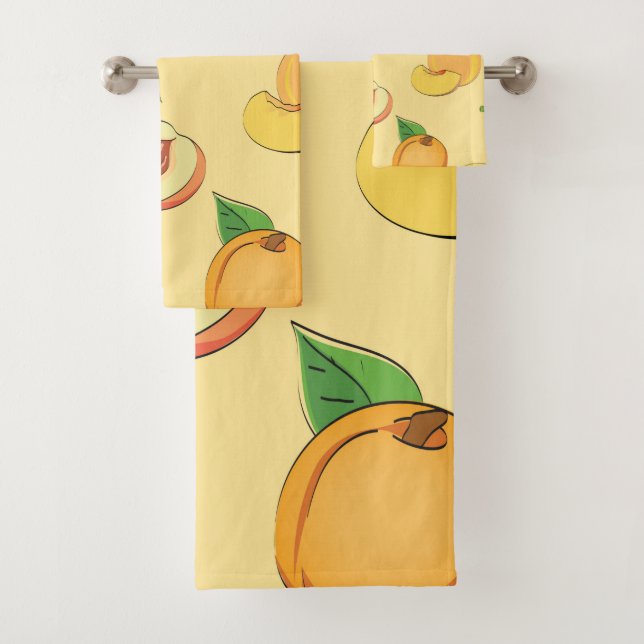 Peach Pattern 7 Bath Towel Set (Insitu)