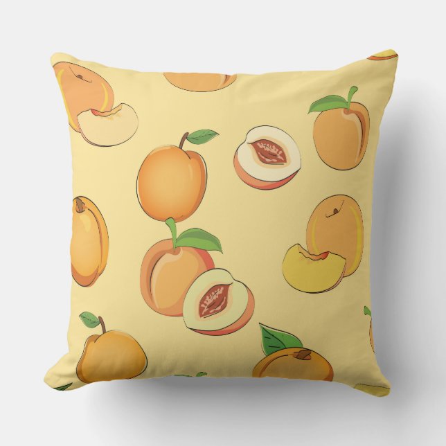 Peach Pattern 7 Throw Pillow (Front)