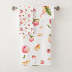 Peach Pattern Bath Towel Set
