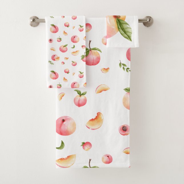 Peach Pattern Bath Towel Set (Insitu)