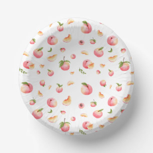 Peach Pattern Birthday Paper Plate