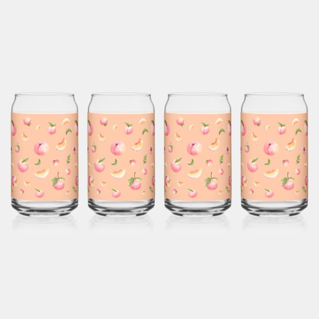 Peach Pattern Can Glass (Front)