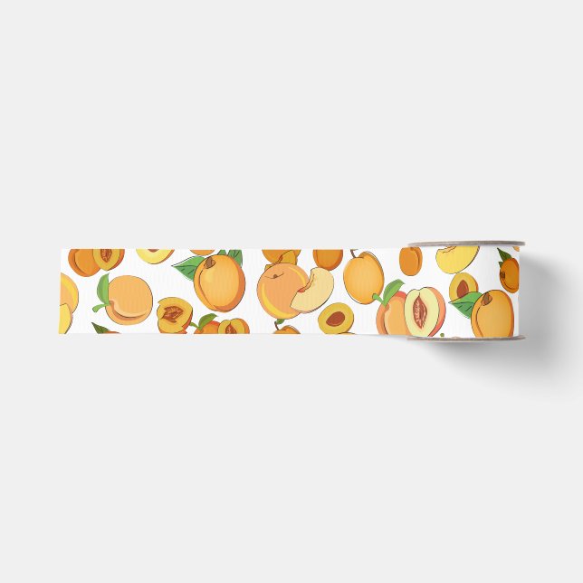 Peach Pattern Grosgrain Ribbon (Front)