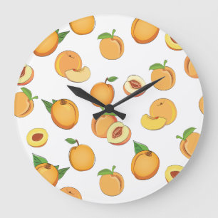 Peach Pattern Large Clock