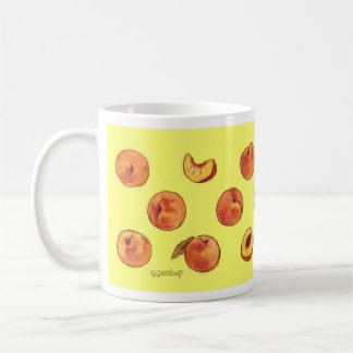 Peach pattern mug - yellow
