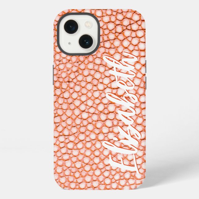 Peach Pattern Personalized iPhone Case (Back)
