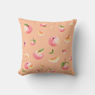 Peach Pattern Throw Pillow
