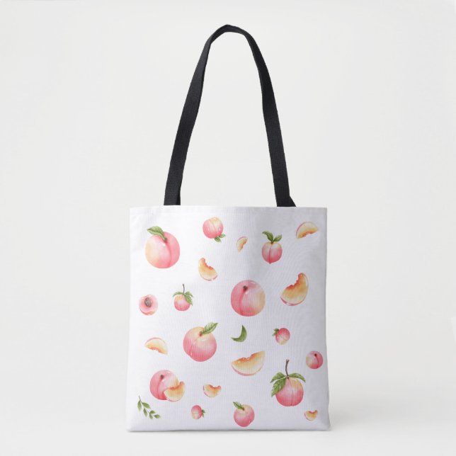 Peach Pattern Tote Bag (Front)