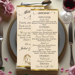 Peach Pearl/Gold - Monogram & Thank You Menu