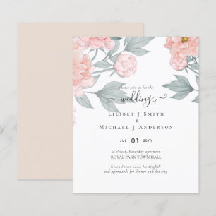 Peach Peonies Sage Floral Budget Wedding