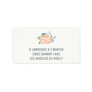 Peach Peony Address Labels