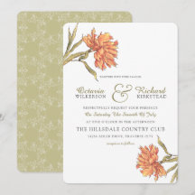 Peach Peony Faire-part de mariage floral