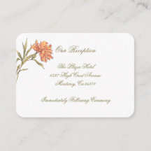 Peach Peony Floral Reception Insert Cards