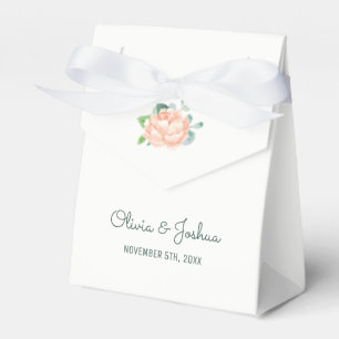 Peach Peony Wedding Favour Boxes