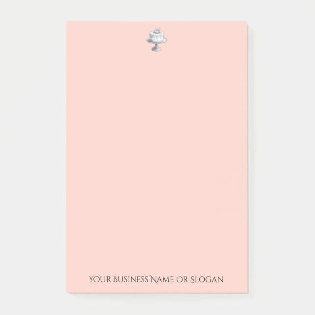 Peach Personalized Custom Business Logo Post-it Notes (Front)
